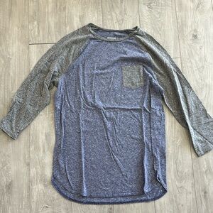 Mossimo. Medium. Purple and gray Baseball shirt. 3/4 sleeve